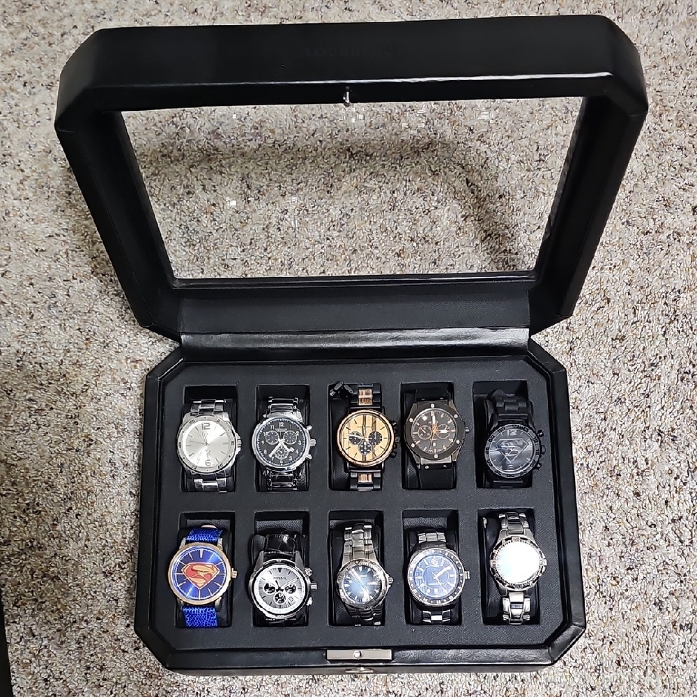 Tumex, Fossil Superman Men's Watch Collection - Black, Silver, Blue